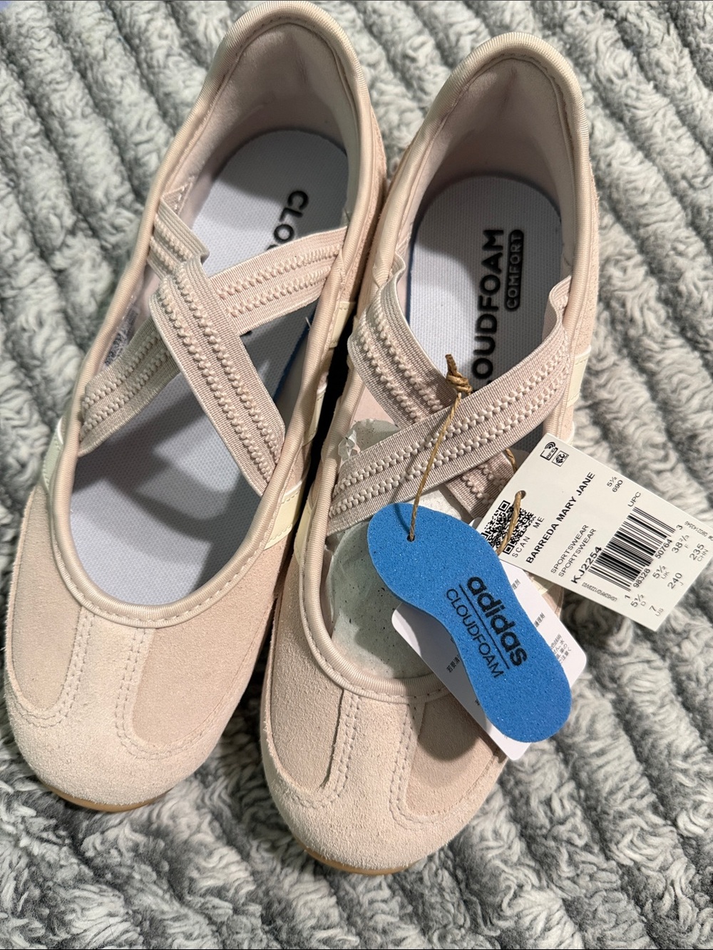 adidas Cloudfoam Mary Jane Ballet Flats - Light Pink